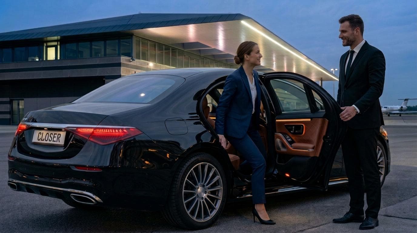 Professional chauffeur with Mercedes-Benz in Vienna
