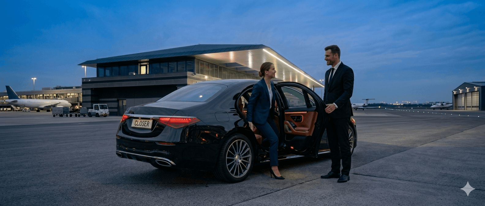 Chófer profesional con Mercedes-Benz en Viena