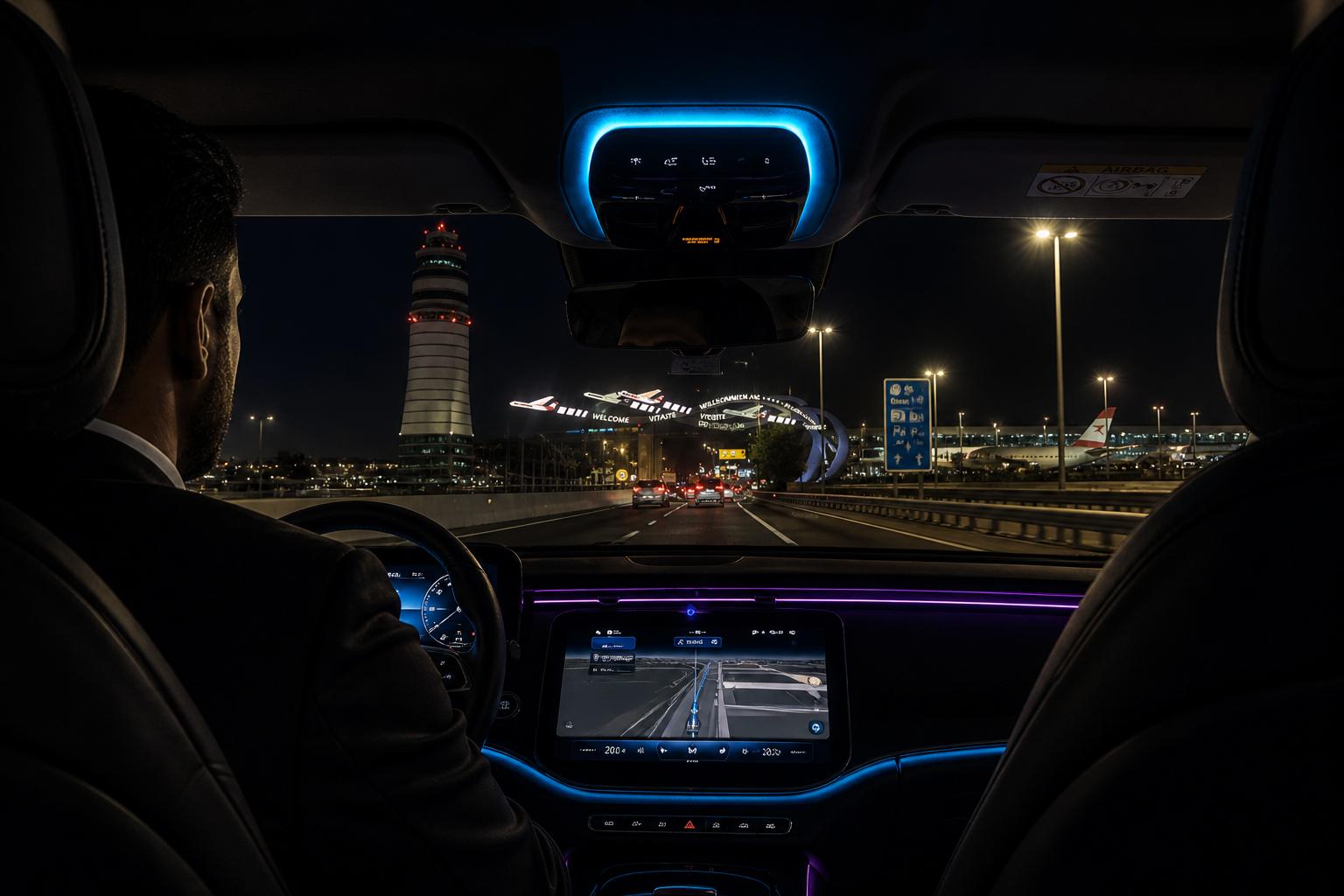 Professional chauffeur with Mercedes-Benz in Vienna